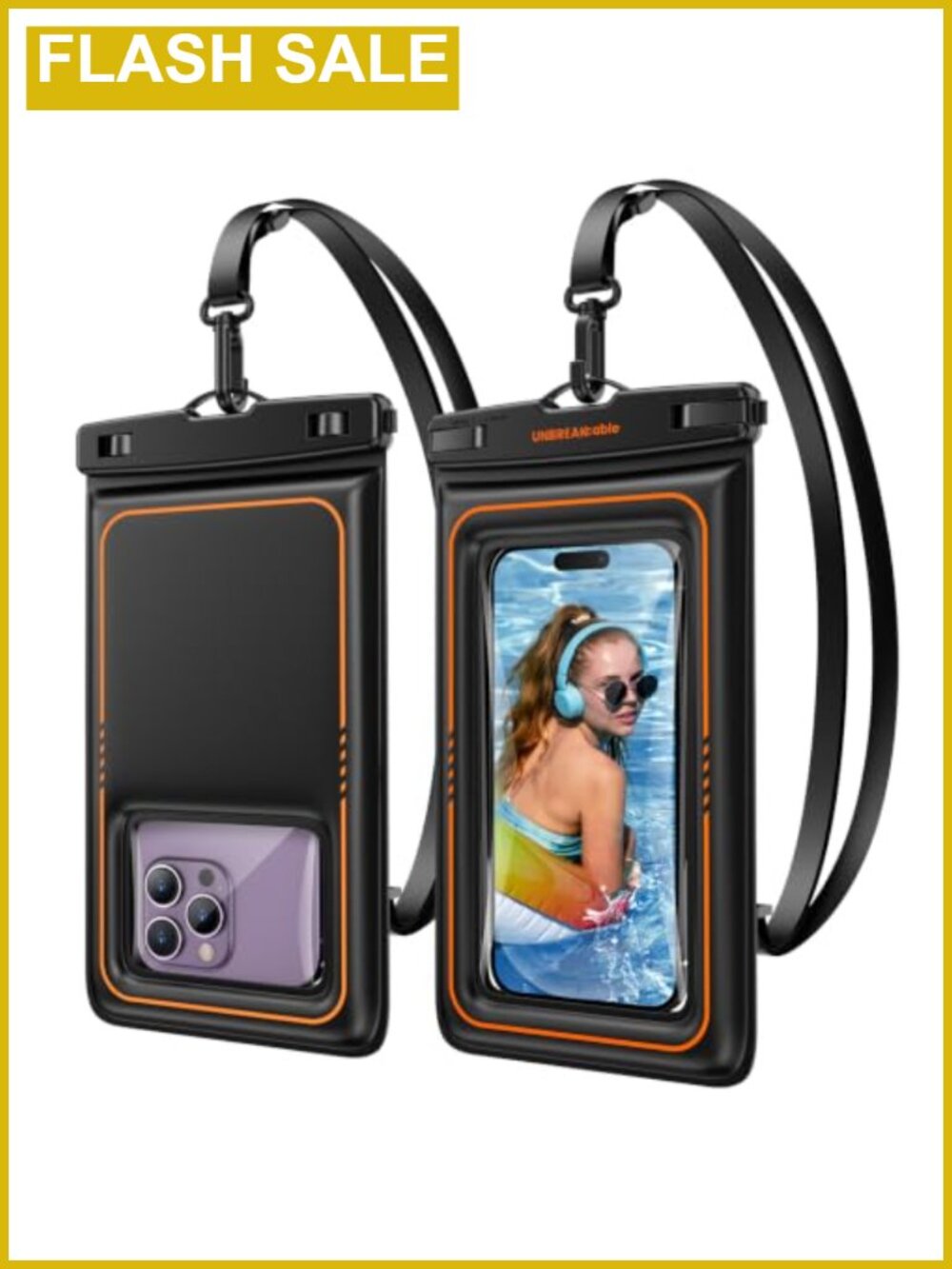 UNBREAKcable Waterproof Phone Pouch 2 Pack IPX8 Floating Dry Bag